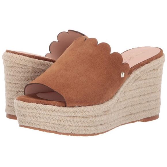 Kate Spade Shoes - KATE SPADE Tabby Espadrille Wedge Sandals Sz 9.5 EUC $129 MSRP Tan Summer Raffia
